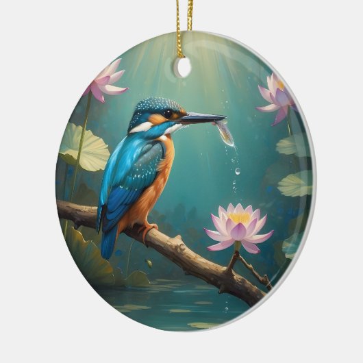 Elegante ijsvogel keramisch ornament (Links)