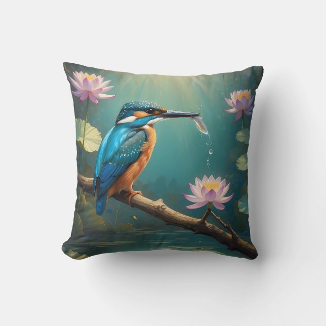 Elegante ijsvogel kussen (Voorkant)