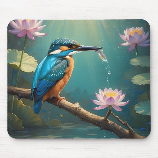 Elegante ijsvogel muismat (Voorkant)