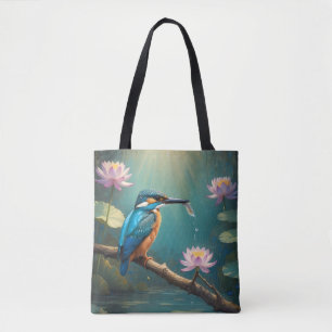 Elegante ijsvogel tote bag