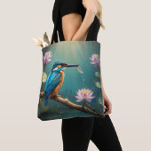 Elegante ijsvogel tote bag (Dichtbij)