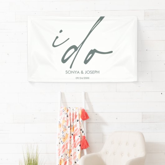 Elegante "ik doe" trouwbanner spandoek (Insitu)