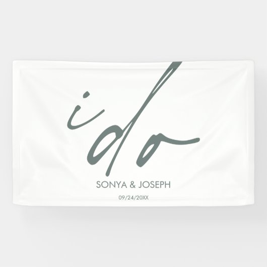 Elegante "ik doe" trouwbanner spandoek (Horizontaal)