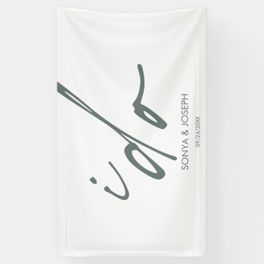 Elegante "ik doe" trouwbanner spandoek (Verticaal)
