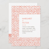 Elegante Ikat patroon bruiloft uitnodiging (Voorkant / Achterkant)