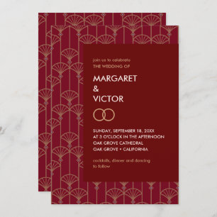 Elegante Ikat patroon bruiloft uitnodiging