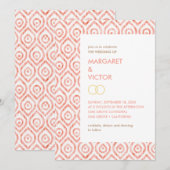 Elegante Ikat patroon bruiloft uitnodiging (Voorkant / Achterkant)