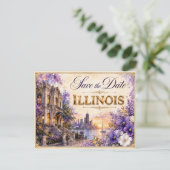 Elegante Illinois Save the Date Trouw Uitnodiging (Staand voorkant)