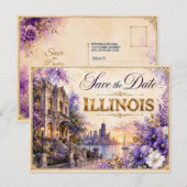 Elegante Illinois Save the Date Trouw Uitnodiging (Voorkant / Achterkant)