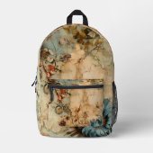 Elegante illustratie classic wereldkaart Antiek Bedrukte Rugzak (Voorkant)