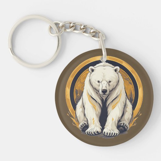Elegante Illustratie van IJsbeer Sleutelhanger (Voorkant)