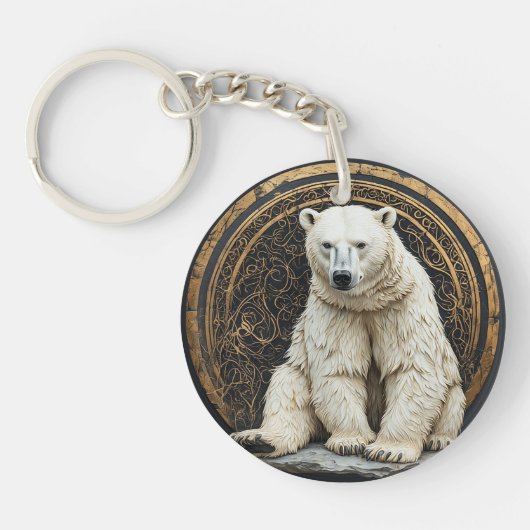 Elegante Illustratie van IJsbeer Sleutelhanger (Voorkant)