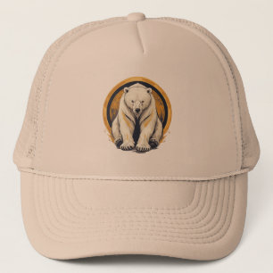 Elegante illustratie van ijsbeer trucker pet