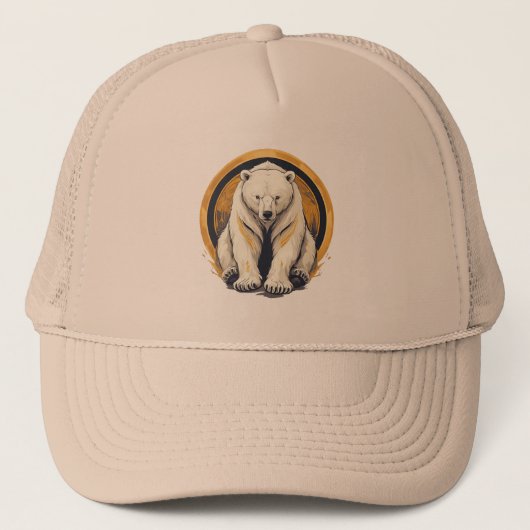 Elegante illustratie van ijsbeer trucker pet (Voorkant)