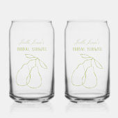 Elegante Illustratie van Perfecte Peer Bruiloftssh Blikvorm Glas (Voorkant)
