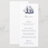 Elegante illustratie van scheepvaart Huwelijk Menu (Voorkant / Achterkant)