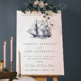 Elegante illustratie van schepen met nautisch them acryl bord