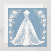 Elegante illustratie van trouwjurk save the date (Voorkant / Achterkant)