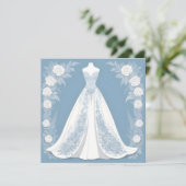 Elegante illustratie van trouwjurk save the date (Staand voorkant)