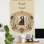 Elegante illustratieve bruiloft ontwerp poster (Thuiskantoor)