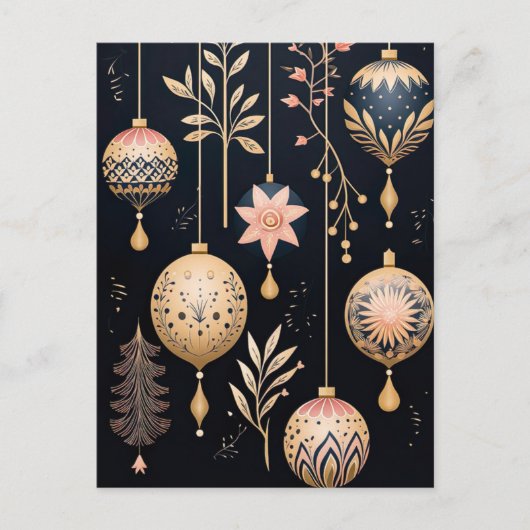 Elegante Illustration von Weihnachtsbaumkugeln  Briefkaart (Voorkant)