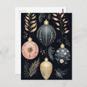 Elegante Illustration von Weihnachtsbaumkugeln Briefkaart (Voorkant / Achterkant)