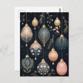 Elegante Illustration von Weihnachtsbaumkugeln  Briefkaart (Voorkant / Achterkant)