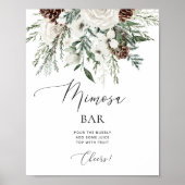 Elegante immergroene winter Mimosa bar Poster (Voorkant)