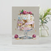 Elegante Impasto Frambozen Dessert   Kaart (Staand voorkant)
