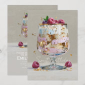 Elegante Impasto Frambozen Dessert   Kaart (Voorkant / Achterkant)