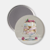 Elegante Impasto Frambozen Dessert   Magneet (Voorkant / Achterkant)