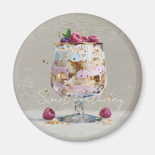 Elegante Impasto Frambozen Dessert   Magneet (Voorkant)