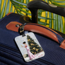 Elegante Impasto Vrouw & Kerstboom Nieuwjaar