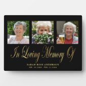 Elegante In Lieve Herinnering Fotocollage Fotoplaat (voorkant)