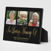 Elegante In Lieve Herinnering Fotocollage Fotoplaat (Zijkant)