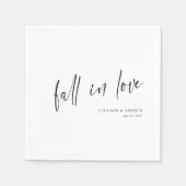 Elegante 'In Love' Script Minimalistische Trouwdag Servet (Voorkant)