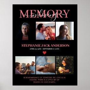 Elegante In Loving Memory 6 Foto Collage Herdenkin Poster