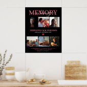 Elegante In Loving Memory 6 Foto Collage Herdenkin Poster (Keuken)