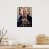 Elegante In Loving Memory Script Foto Funeral  Poster (Keuken)