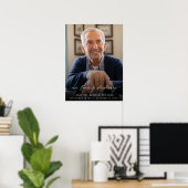Elegante In Loving Memory Script Foto Funeral  Poster (Thuiskantoor)