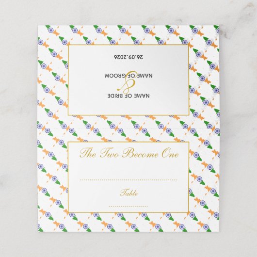 Elegante India bruiloft Plaatskaartje (Buitenkant ongevouwen)