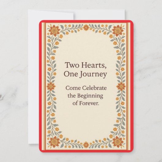 Elegante Indiaas geïnspireerde Bloemenbruiloft uit Kaart (Achterkant)