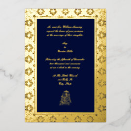 Elegante Indiase 17e-eeuwse rand bruiloft Folie Uitnodiging