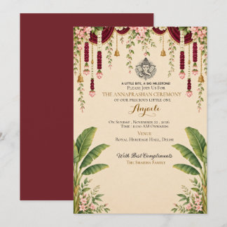 Elegante Indiase Annaprashan-ceremonie uitnodiging