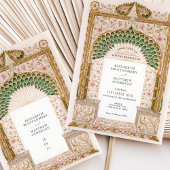 Elegante Indiase bruiloft Bloemen Boog Motief Kaart