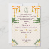 Elegante Indiase bruiloft uitnodiging (Voorkant)