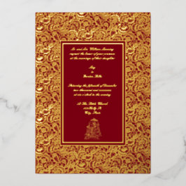 Elegante Indiase Folie Bruiloft Uitnodiging