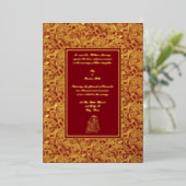 Elegante Indiase Folie Bruiloft Uitnodiging (Staand Voorkant)
