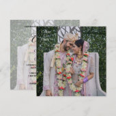 Elegante Indiase foto bruiloft Save The Date (Voorkant / Achterkant)