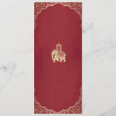 Elegante Indiase Ganesha bruiloft Menu (Achterkant)